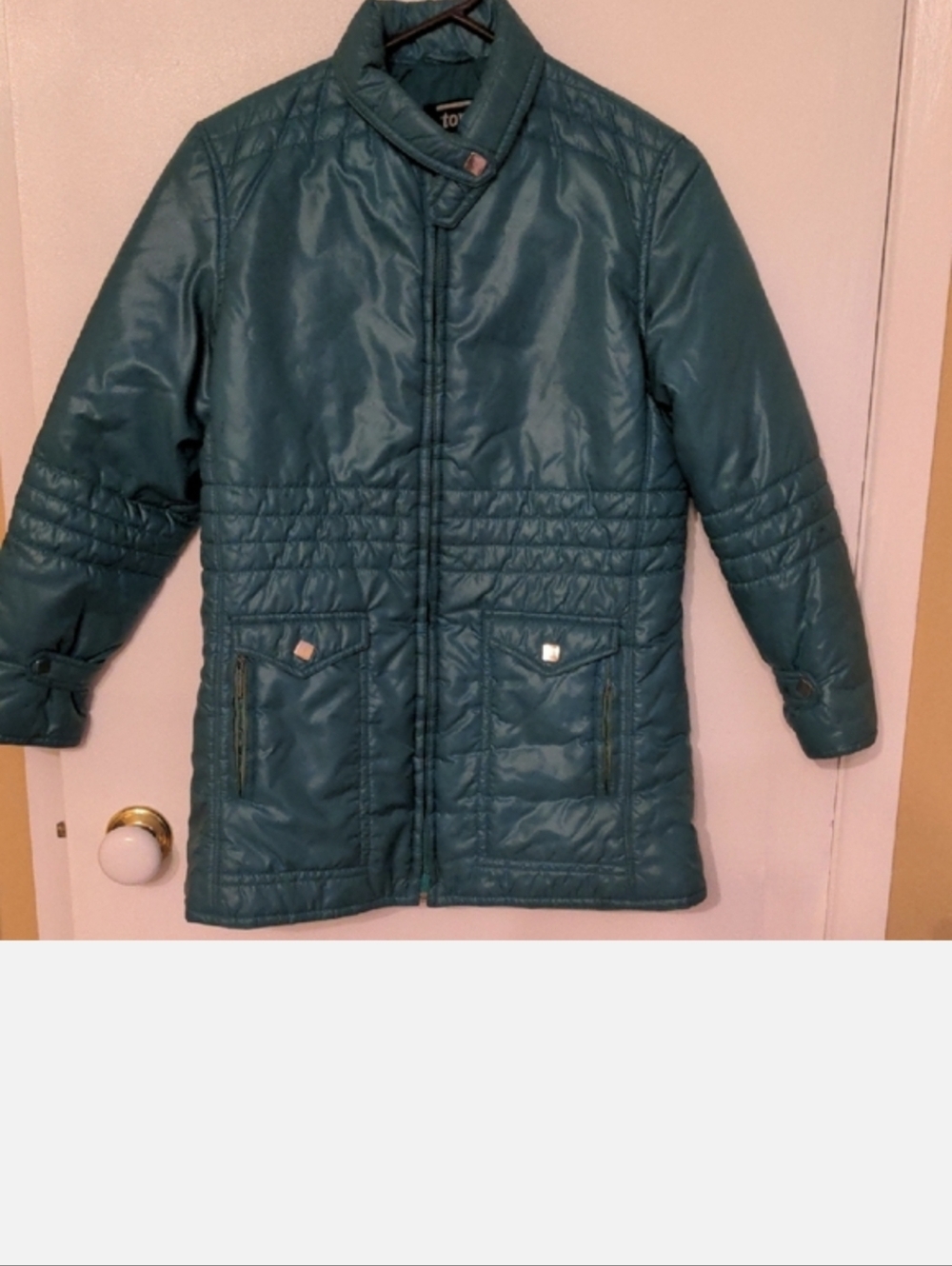 Vintage TopherWomen's  Teal Green Puffer Jacket Coat Medium